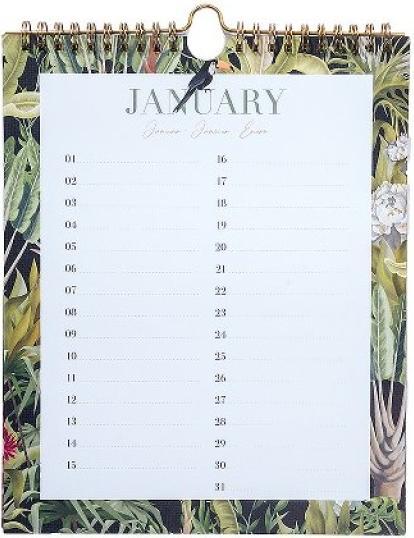 Valeurs nutritives et ingrédients Artebene Calendrier d'anniversaire 21x26 fleurs (21 x 26 cm)