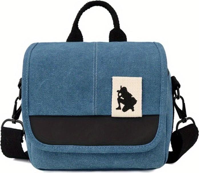 Only-Bags.Store Praktische Crossbody SLR DSLR Kameratasche Canvas Schultertasche mit Reissverschluss (Kamera Schultertasche)