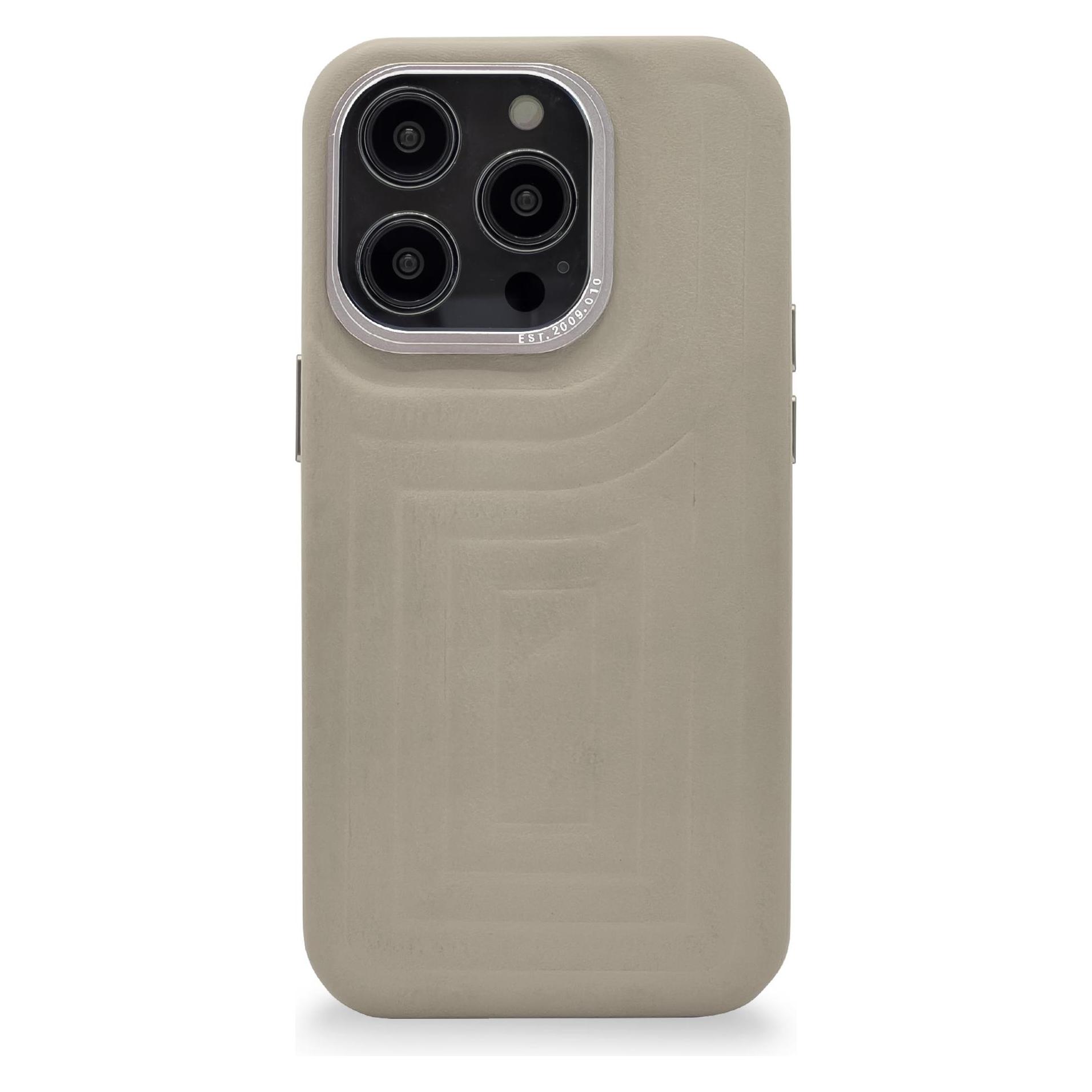 Decoded Leather Embossed (Apple IPhone 14 Pro Max), Smartphone Hülle, Beige