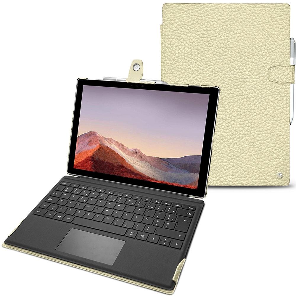 Noreve Lederschutzhülle (Microsoft Surface Pro 7), Tablet Hülle, Weiss
