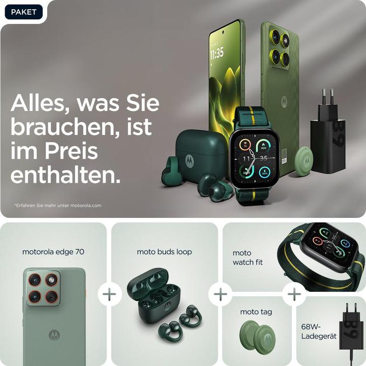 Produktbild Motorola Edge 70 (512 GB, PANTONE Lily Pad, 6.67", SIM + eSIM, 5G)