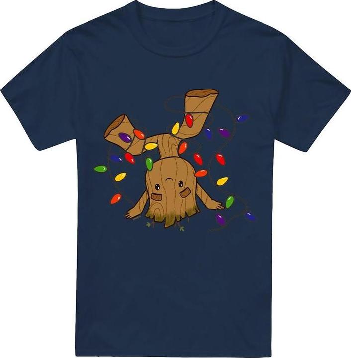 Actual product image Guardians of the Galaxy Mens Groot Christmas Lights T-Shirt (XL)