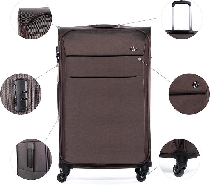 Image du produit Fergé Set de valises 3 pièces, Café (100 l, Bagage à main (jusqu'à 50l), M (50 - 90l), L (90 - 115l))