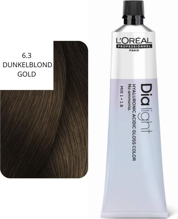 Image du produit L'Oréal Professionnel L'Oral Professionnel Dialight 63 Dark Blonde Gold 60ml Hair Color (6.3 Or blond foncé)