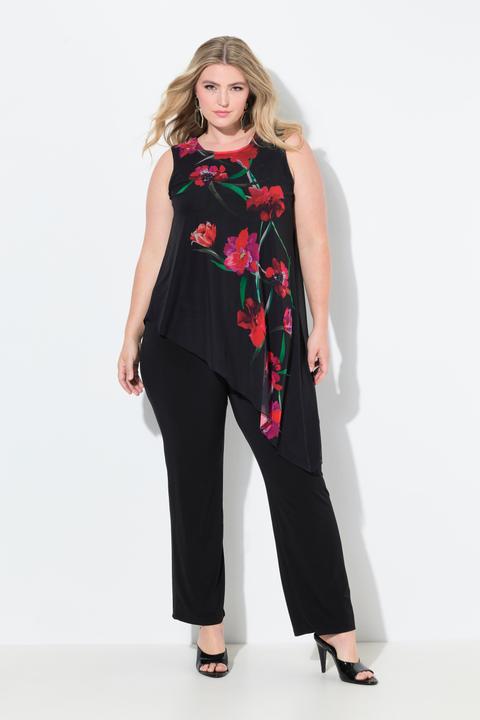 Produktbild Miamoda Jumpsuit, ärmellos, Mesh-Top mit Blüten (58)