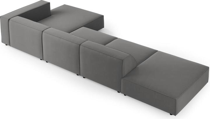 Actual product image Cosmopolitan Design Velvet Right Corner Sofa, "Arendal", 5 Seats, Warm grey, 341x166x70 Made in Europe (Corner sofa)