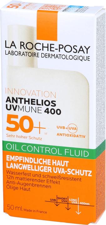 Produktbild La Roche Posay Anthelios UV Mune Oil Control Fluid (Sonnencreme Gesicht, SPF 50+, 50 ml, 49 g)