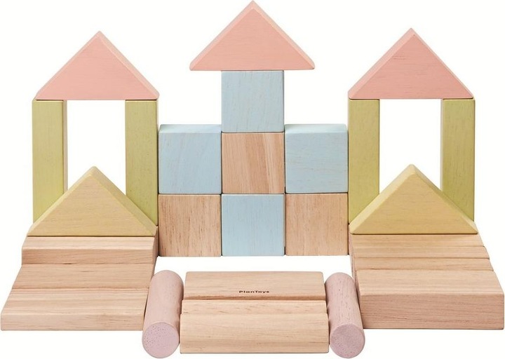 Produktbild Plantoys 40 Holzbausteine Pastell