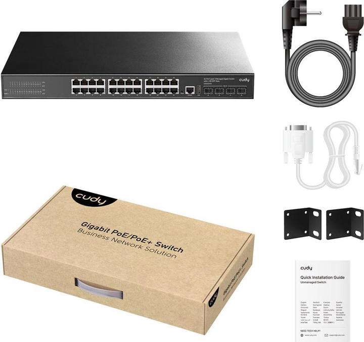 Productafbeelding Cudy GS2008PS2 netwerkschakelaar Managed L2 Gigabit Ethernet (10/100/1000) Power over Ethernet (PoE) (24 ports)
