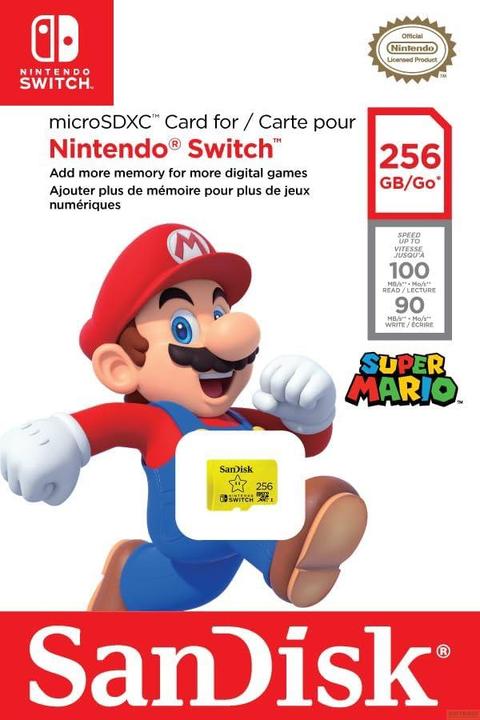 Actual product image SANDISK Nintendo Switch Card (256 GB, microSDXC, U3, UHS-I)