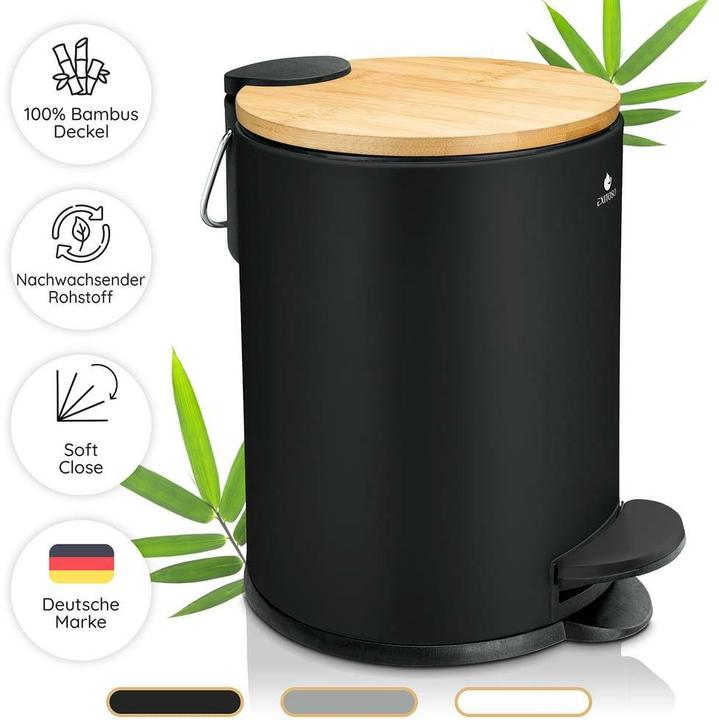Produktbild Exitoso Tretmülleimer mit Softclose-Deckel 3 l, Schwarz (3 l)