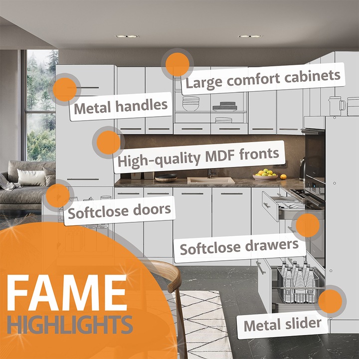 Actual product image Vicco Küchenunterschrank Fame-Line (60 x 82 x 60 cm)