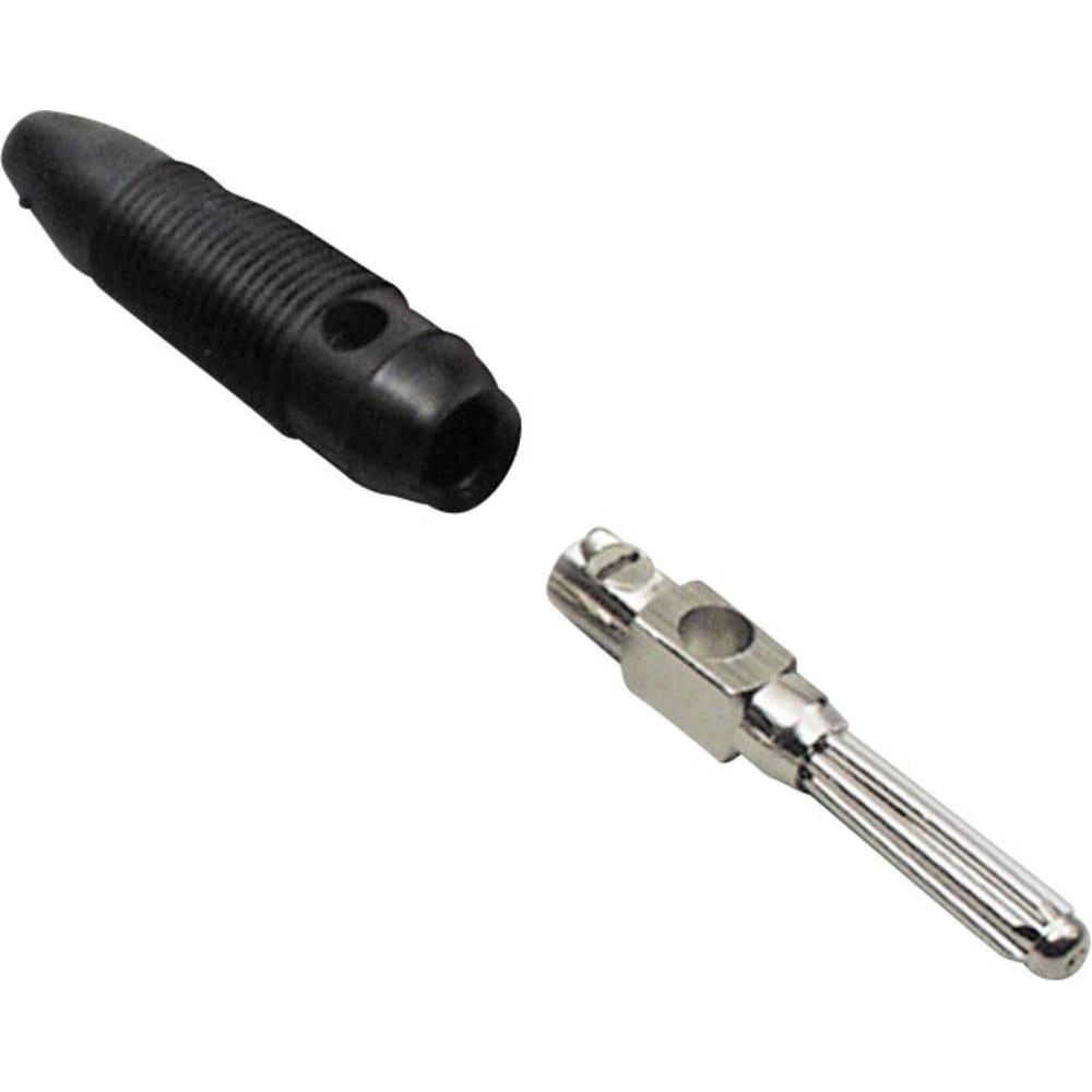 Tru Components Büschelstecker Stecker, gerade, Elektronikkabel + Stecker, Schwarz