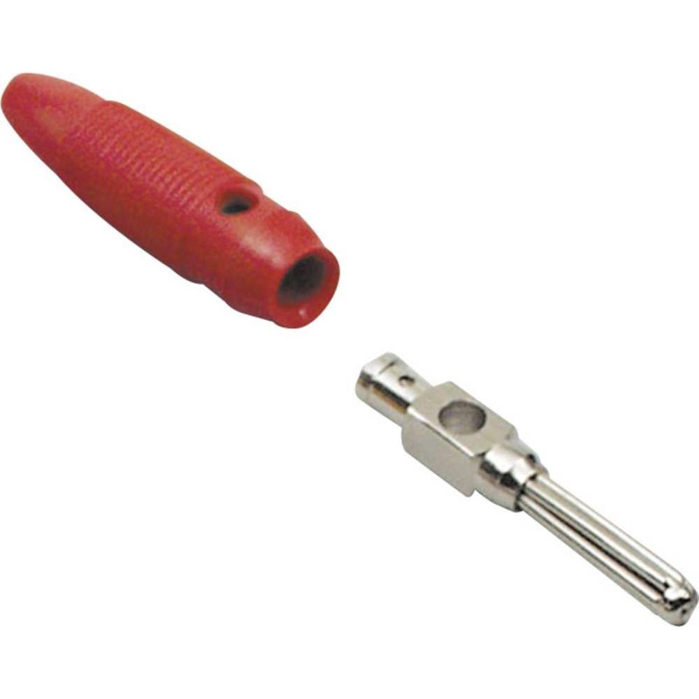 Tru Components Büschelstecker Stecker, gerade, Elektronikkabel + Stecker, Rot