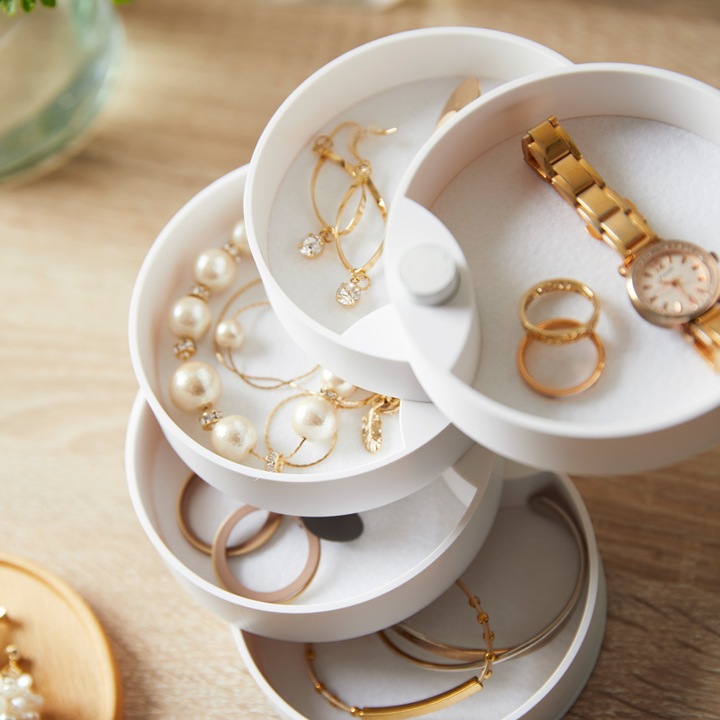 Actual product image Yamazaki Tosca 5-piece jewellery holder, white