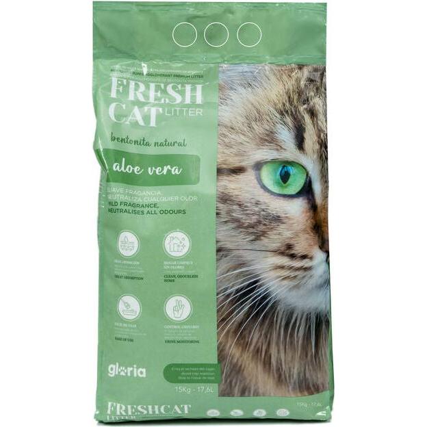 Meilleurs prix pour Sable pour chats Gloria Bentonita Premium 15 kg Aloe Vera