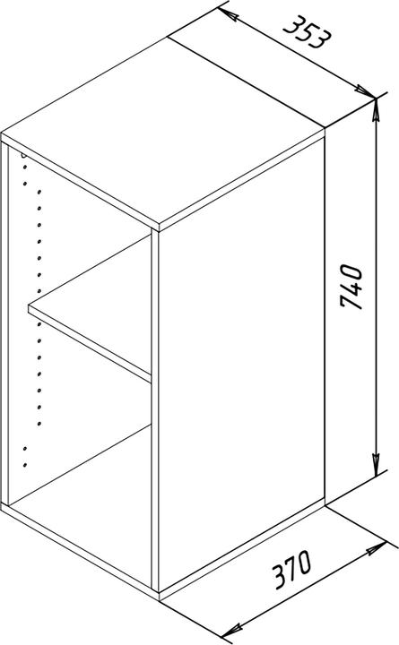 Image du produit VCM Armoire de bureau en bois Étagère à dossiers Lona l 2 compartiments (35 x 37 x 74 cm)