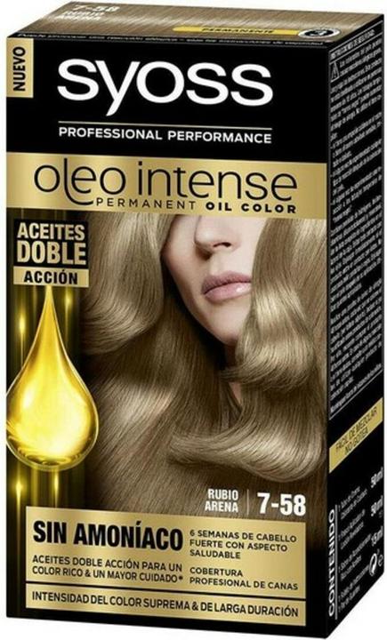 Actual product image Syoss OLIO INTENSE ink sin amoniaco #7.58-rubio arena 5 pz (Cool beige blonde)