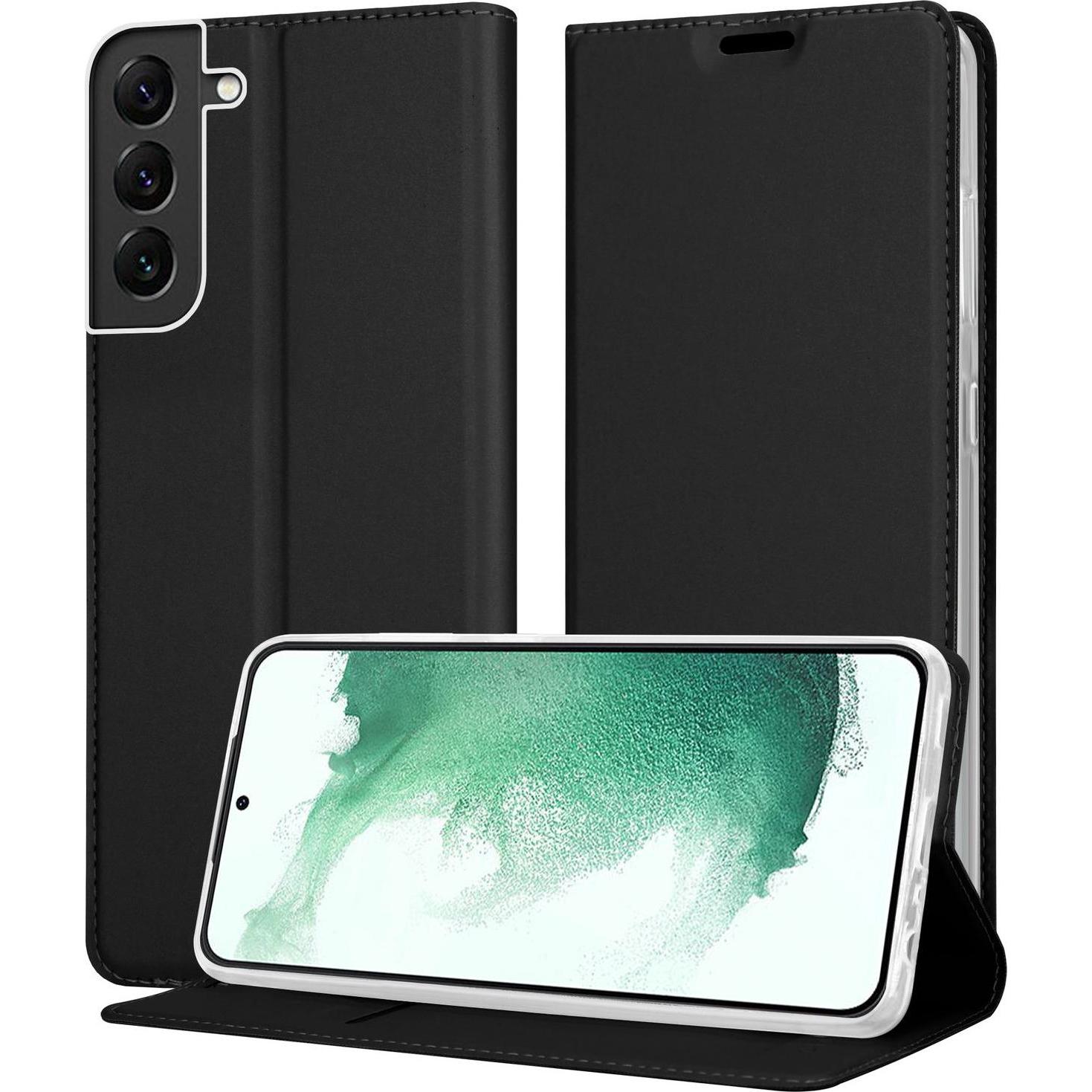 Cadorabo Classy Book Hülle für Samsung Galaxy S22 PLUS (Samsung Galaxy S22+), Smartphone Hülle, Schwarz