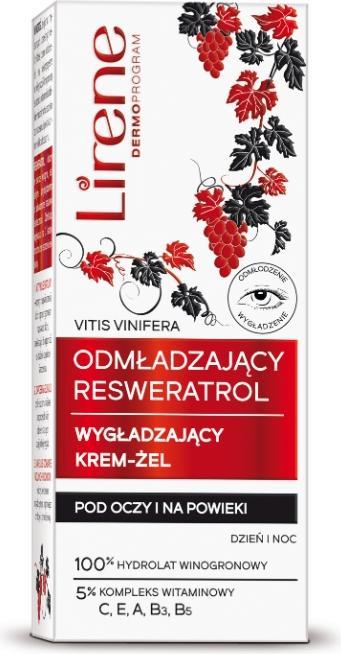 Produktbild Lirene Rejuvenating Resveratrol Cream-Gel Smoothing And Brightening Under The Eyes And Eyelids For (Augenpflege Gel, 20 ml, Tag)