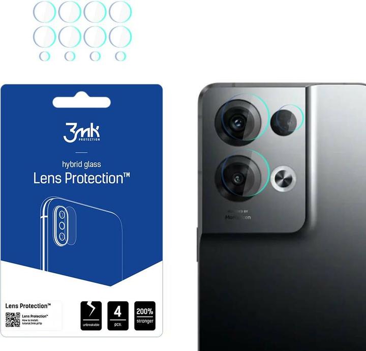 3MK Lens Protect Oppo Reno 8 Pro Ochrona na obiektyw aparatu 4szt (1 Stück, Oppo Reno 8 Pro 5G)