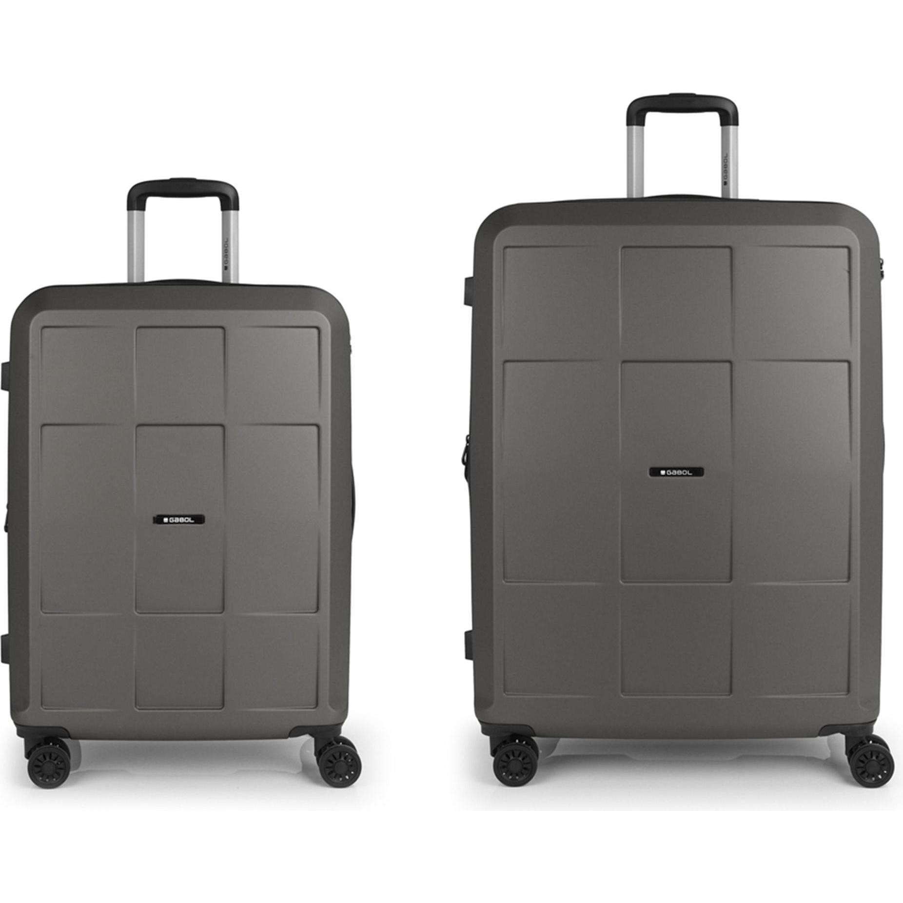 Gabol, Koffer, Montreal 4 Rollen Kofferset 2-teilig mit Dehnfalte, Grau, (181 l, XL (ab 115l))