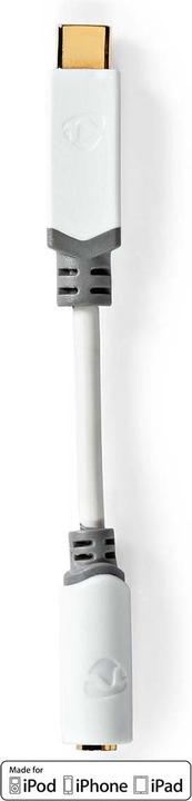 Produktbild Nedis CCBW65950WT01 USB-Adapter USB 2.0 USB-C™ Stecker 3.5 mm Buchse 0.1 m Rund Vergoldet PVC Weiss