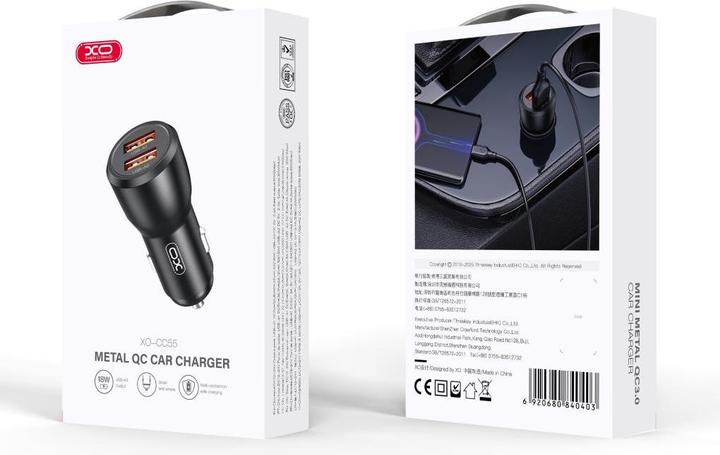 Actual product image xO car charger CC55 30W 2x USB black