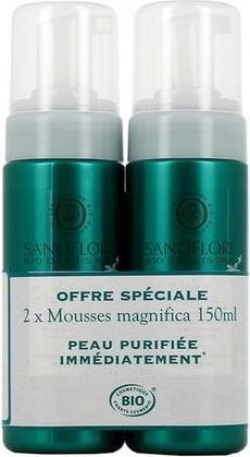 Actual product image Sanoflore Magnifica Organic Anti-Imperfection Cleansing Mousse 150ml - Pack of 2 (Cleansing mousse, 150 ml)