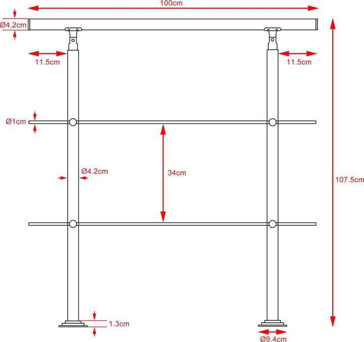 Produktbild Monzana Treppengeländer (Edelstahl)