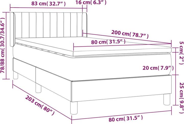 Immagine prodotto vidaXL Boxspringbett (80 x 200 cm)