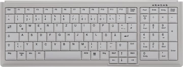 Actual product image Active Key Industry 4.0 Compact Notebook Style Keyboard with NumPad USB Light Grey (DE, Cable)