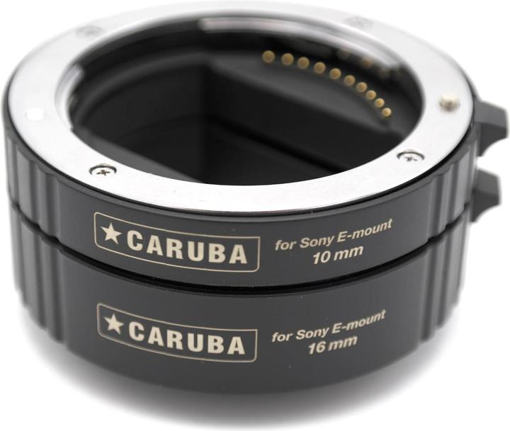 Actual product image Caruba Extension Tube Set Sony E Series Chrome APS C and FULL FRAME (Version II) (Macro intermediate ring, Sony E)