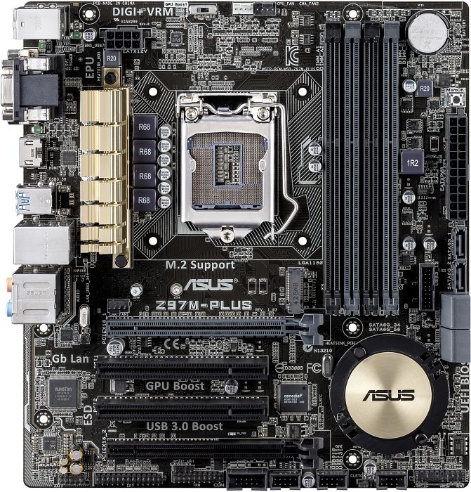 Actual product image ASUS Z97M-Plus (LGA 1150, Intel Z97, mATX)