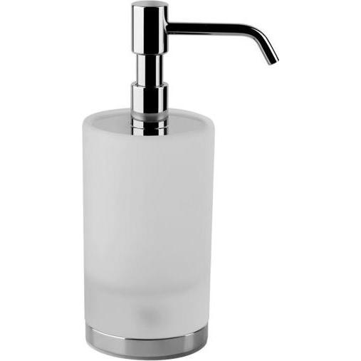 Gessi, Seifenspender + Seifenschale, Emporio Seifenspender, Standversion, Behälter aus satiniertem Glas, 38839
