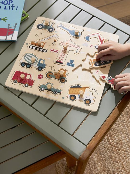 Actual product image Vertbaudet Baby jigsaw puzzle with building site wood FSC