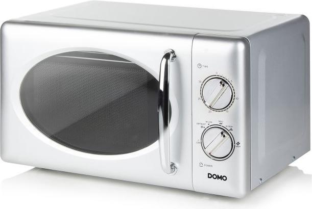Domo Mikrowelle DO3020 20Liter silber mit Auftaufunktion, 700Watt und Timer (20 l)
