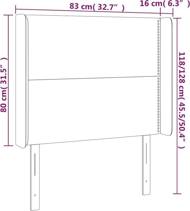 Produktbild vidaXL LED Kopfteil (83 x 16 x 128 cm)