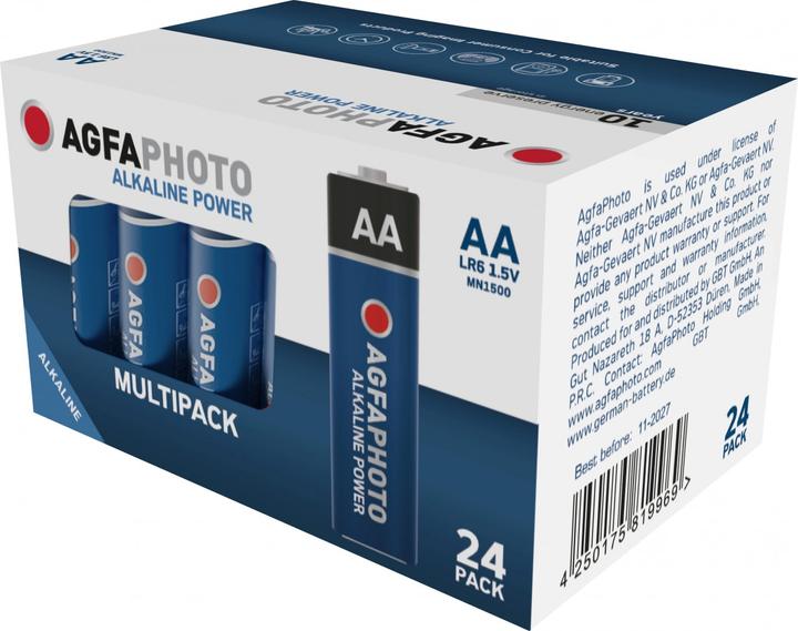 Image du produit AGFAPHOTO Power LR6 Pile Mignon (AA) Alcaline-Manganèse 1.5 V 24 pcs. (24 pcs, AA)