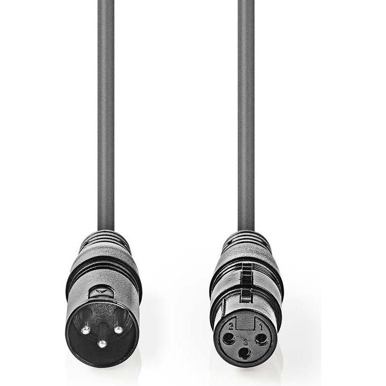 Thumbnail - Nedis DMX Digital 110 Ohmi OS XLR 3-Pin Stecker 3.0 grau (3 m, XLR), Audio Kabel