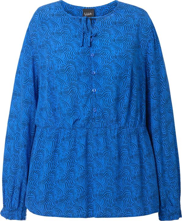 Actual product image Ulla Popken Wave Print Long Sleeve Blouse (58)