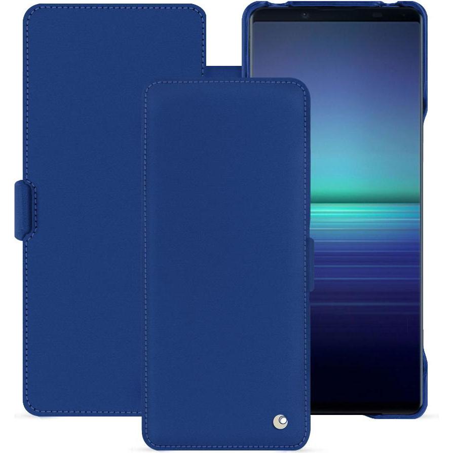 Noreve Lederschutzhülle horizontal (Sony Xperia 1 V), Smartphone Hülle, Blau