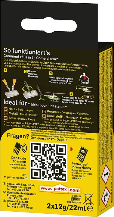 Image du produit Pattex Mélange de force (44 g, 221 ml)