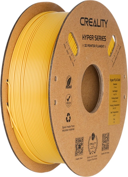 Produktbild Creality Hyper Speed PLA 1,75mm Filament 1kg (PLA, 1.75 mm, 1000 g, Gold)