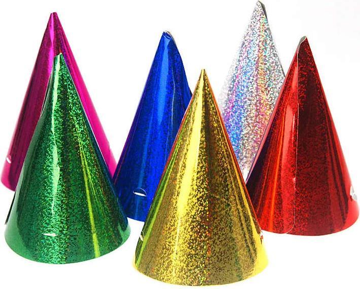 Productafbeelding Partydeco Feestmutsen Holografisch Veelkleurig, 16 x 10 cm, 20 stuks (20 Stuk)