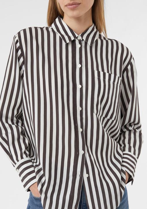 Immagine prodotto Comma Bluse Gestreifte Relaxed-Fit-Hemdbluse mit Brusttasche (42)