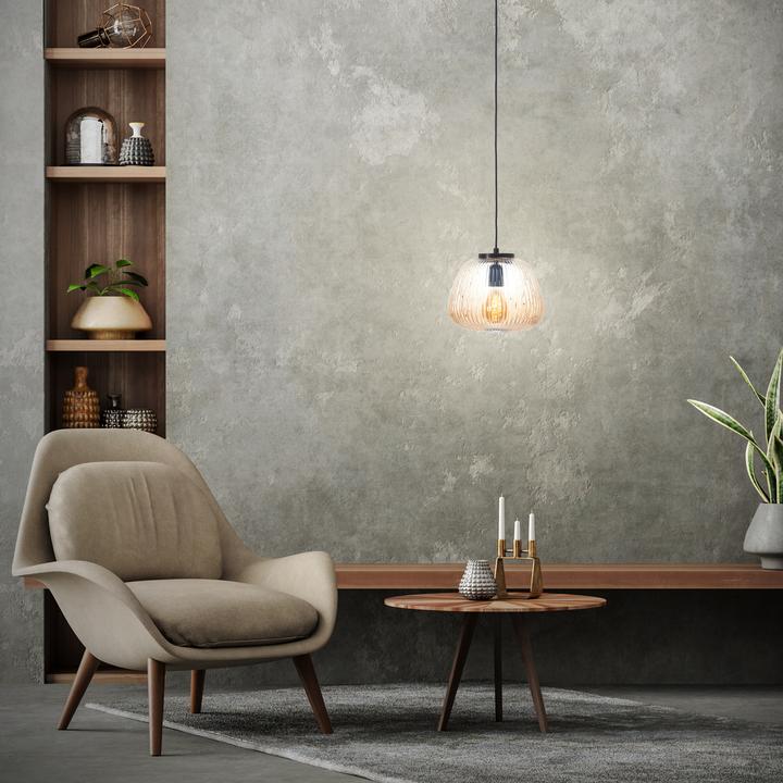 Image du produit Brilliant Suspension Kaizen 25cm ambre-ambre/noir mat (E27)