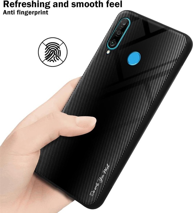 Productafbeelding Cadorabo TPU gestreepte glasplaat (Huawei P30 Lite)