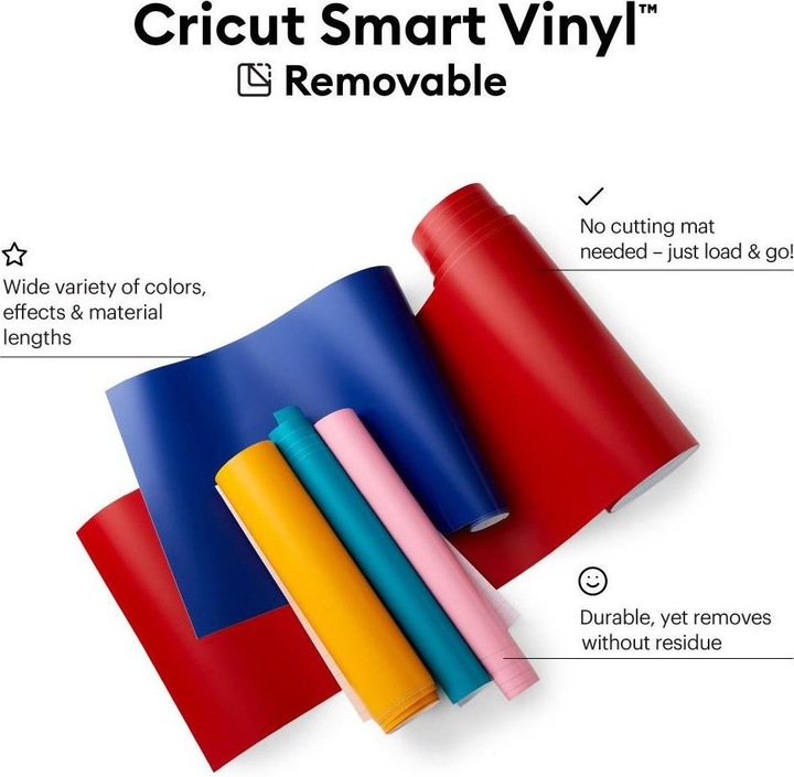 Produktbild Cricut Vinylfolie Smart ablösbar 33 x 640 cm, 1 Stück, Weiss