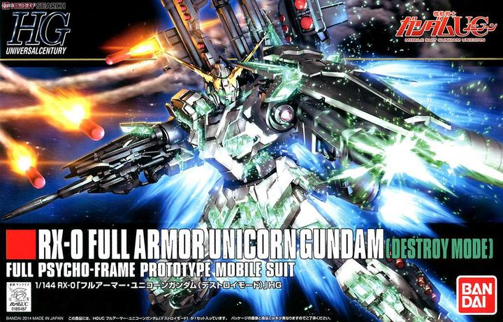 Produktbild Bandai High Grade Full Armor Unicorn Gundam Destroy Mode 1:144 Model Kit
